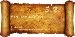 Staller Nóra névjegykártya