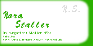 nora staller business card
