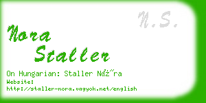 nora staller business card